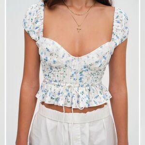 FOR LOVE & LEMONS OPAL FLORAL BLOUSE